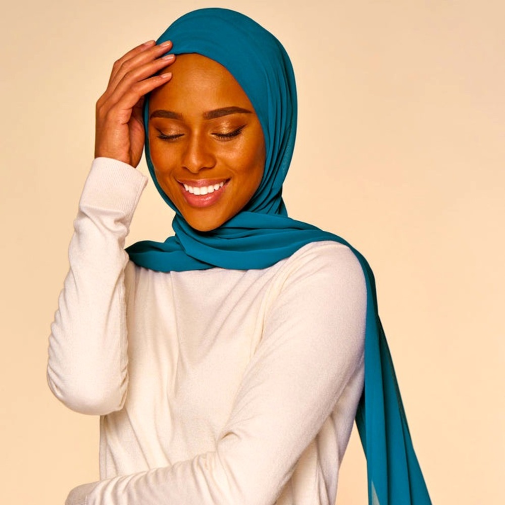 Ocean Blue Chiffon Hijab